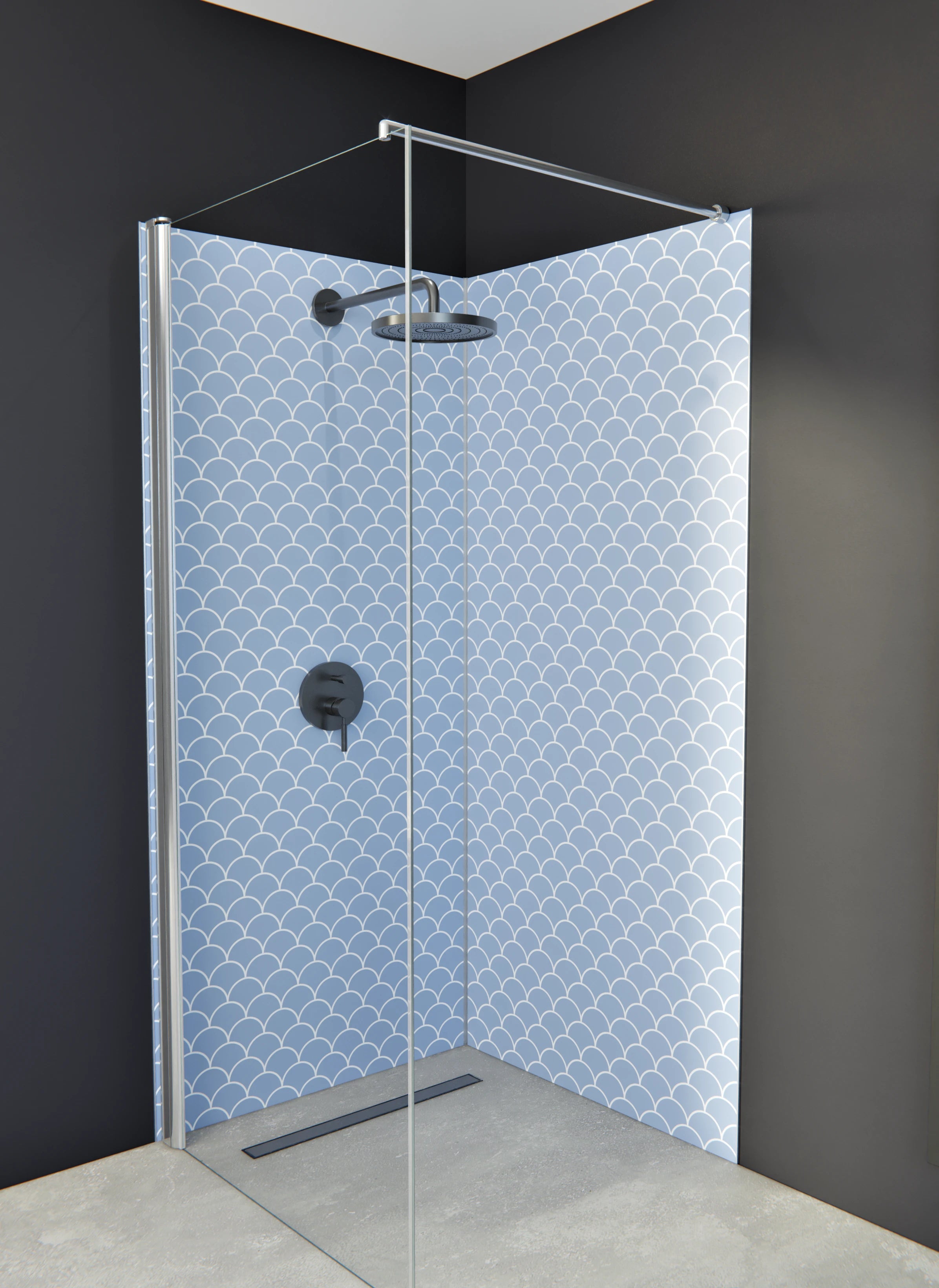 Duschrückwand - Simmetria - Imperiale - Ceruleo