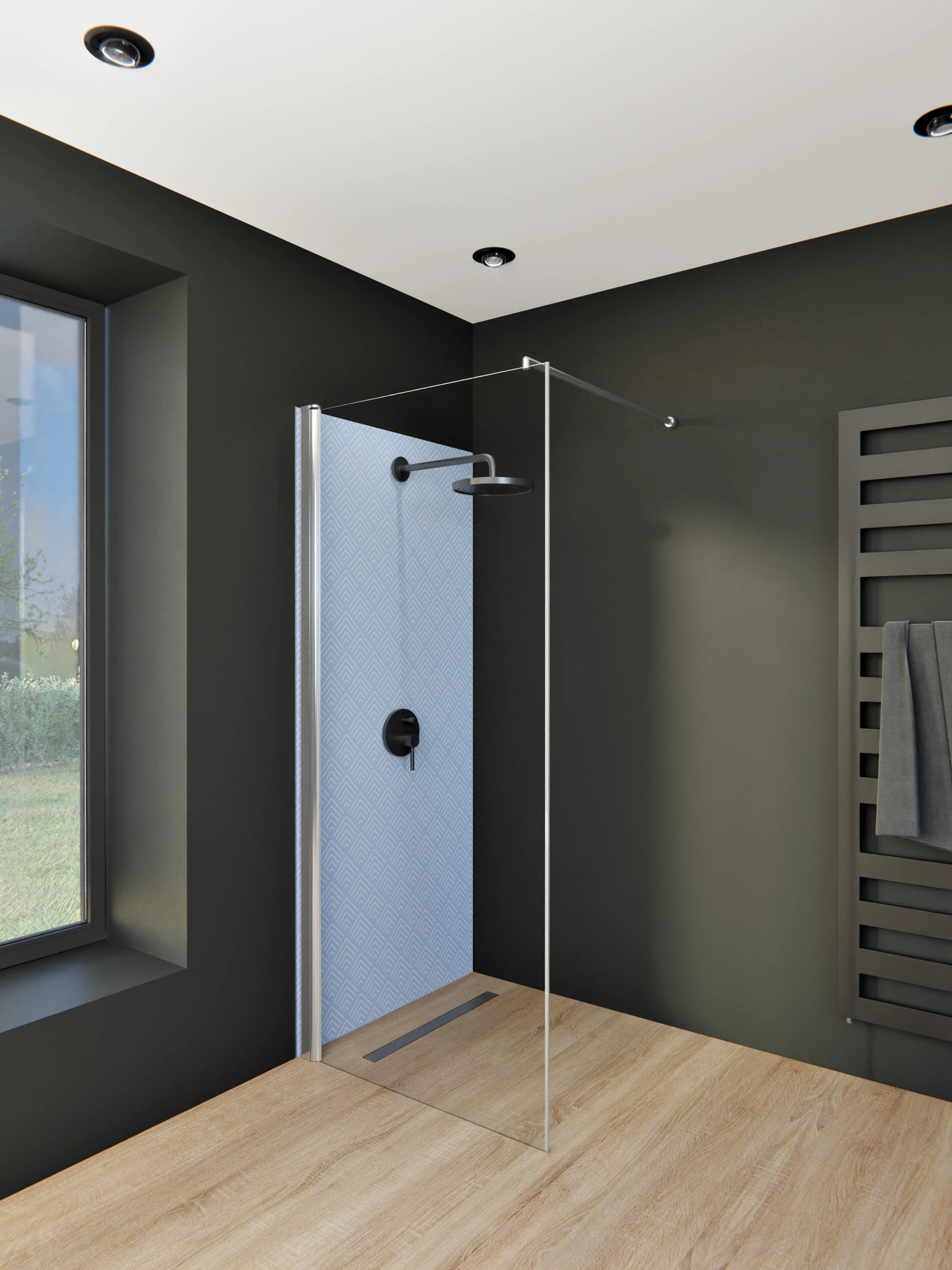 Duschrückwand - Simmetria - Incanto - Ceruleo