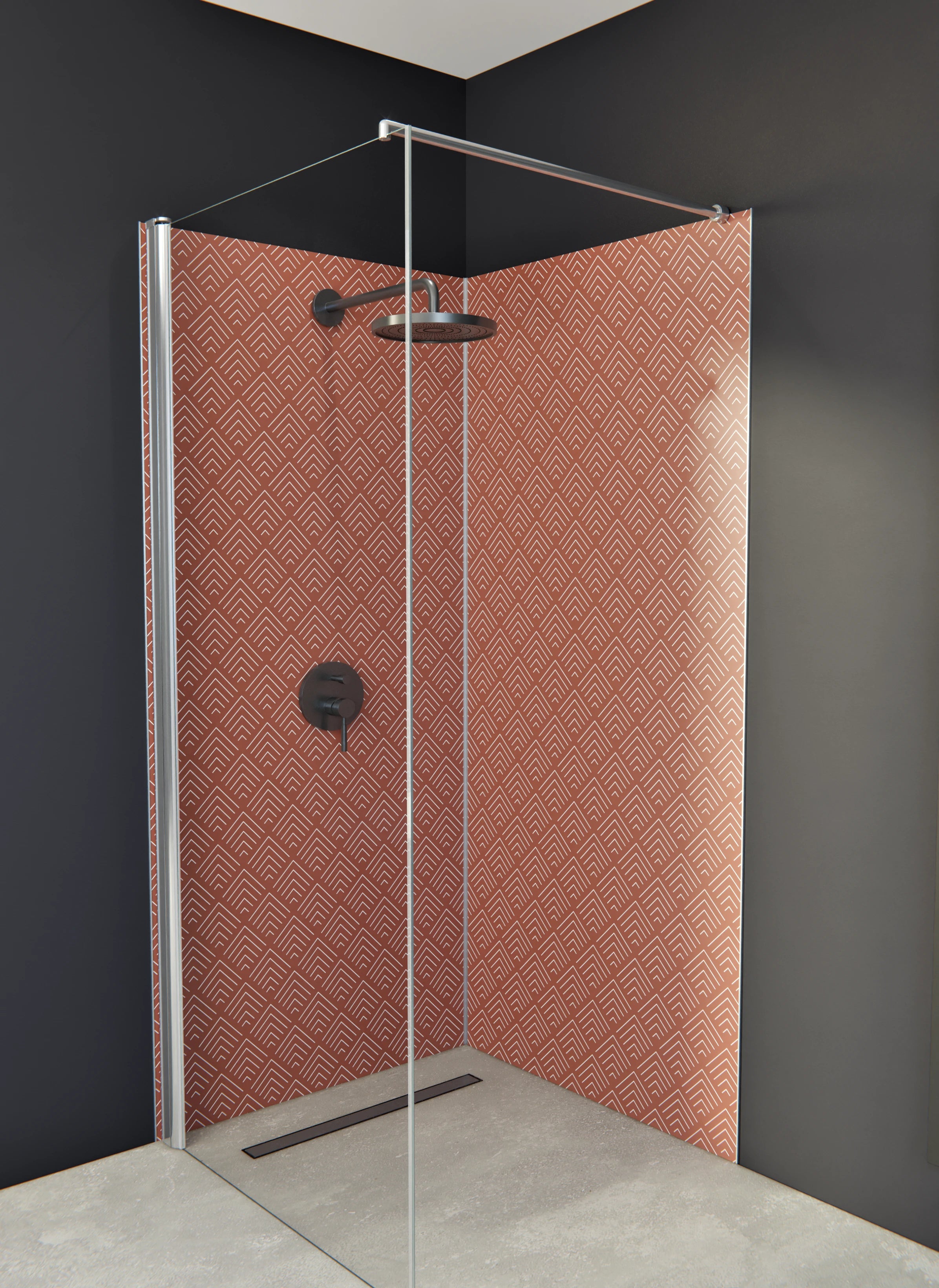 Duschrückwand - Simmetria - Incanto - Ruggine