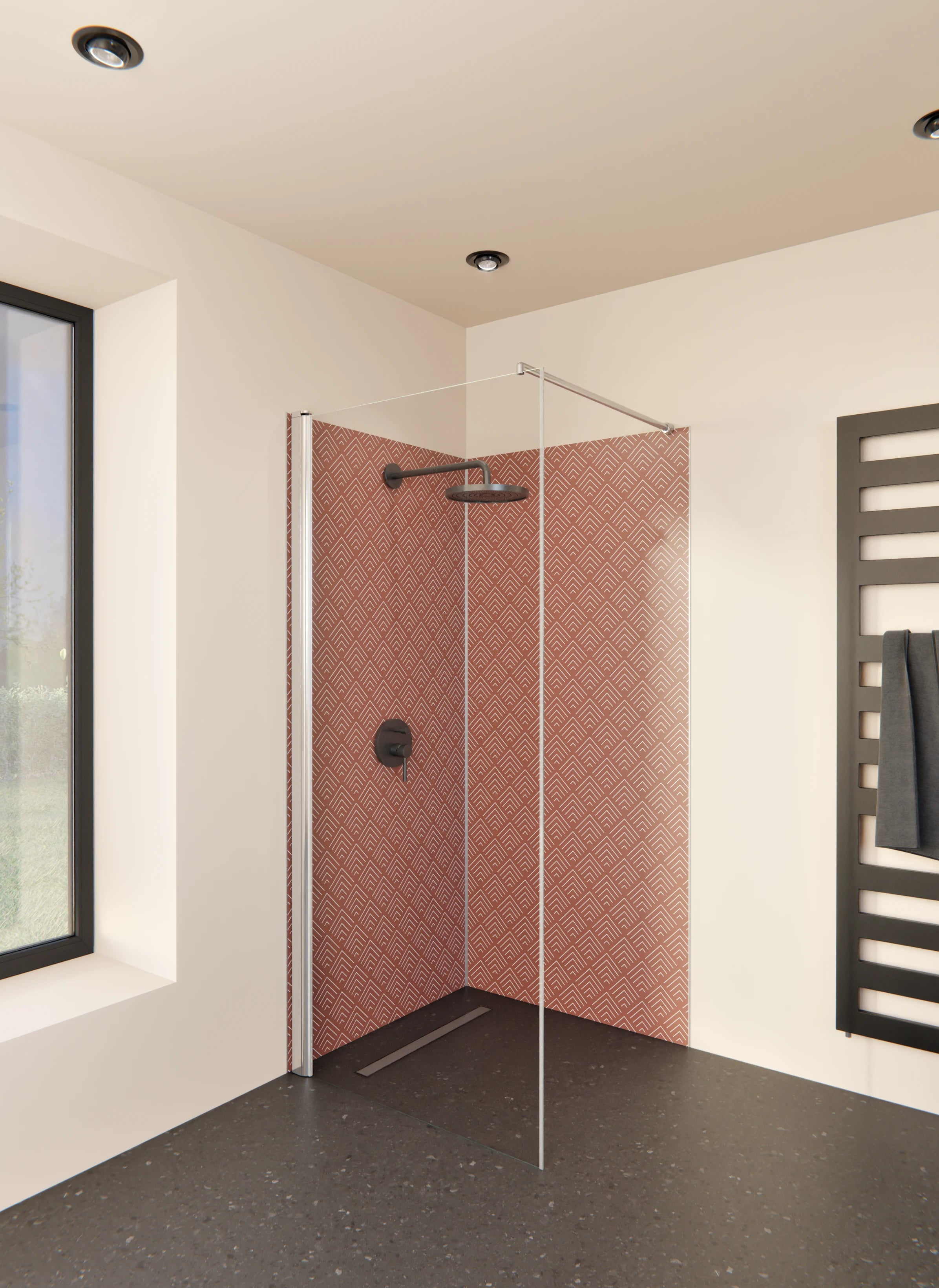 Duschrückwand - Simmetria - Incanto - Ruggine