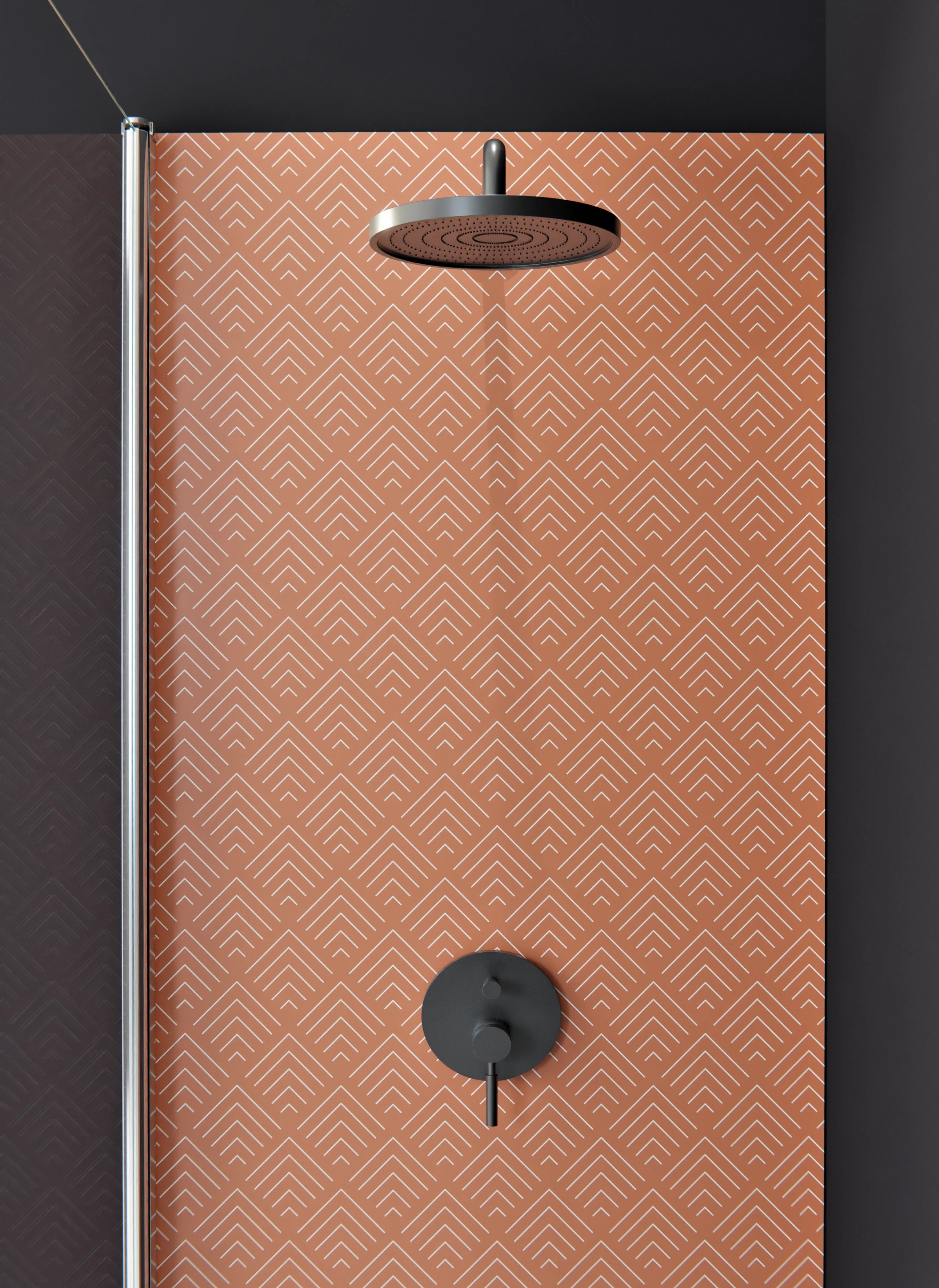 Duschrückwand - Simmetria - Incanto - Terracotta