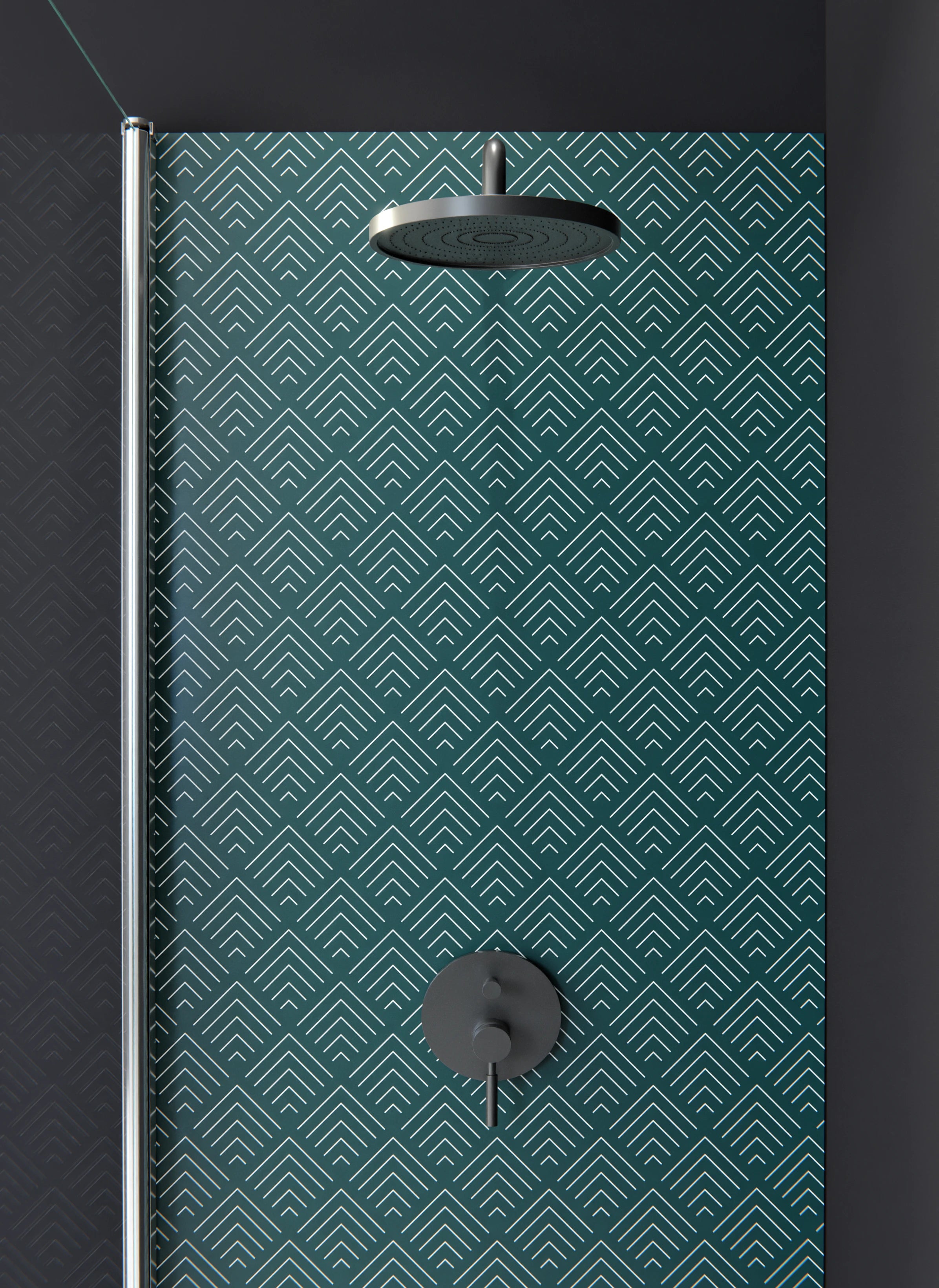 Duschrückwand - Simmetria - Incanto - Verde petrolio