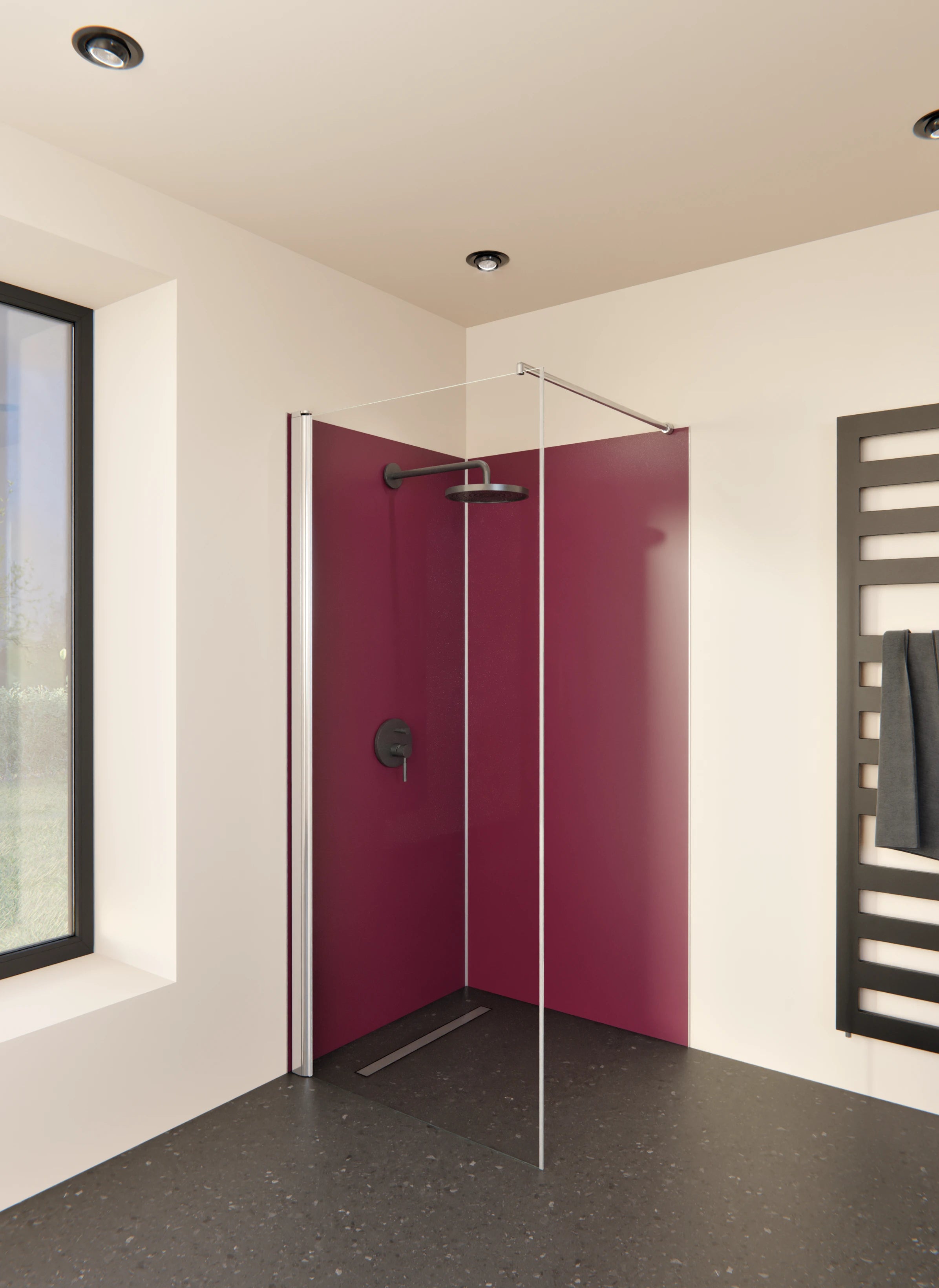 Duschrückwand - Vero Colors - Bordeaux Elegance