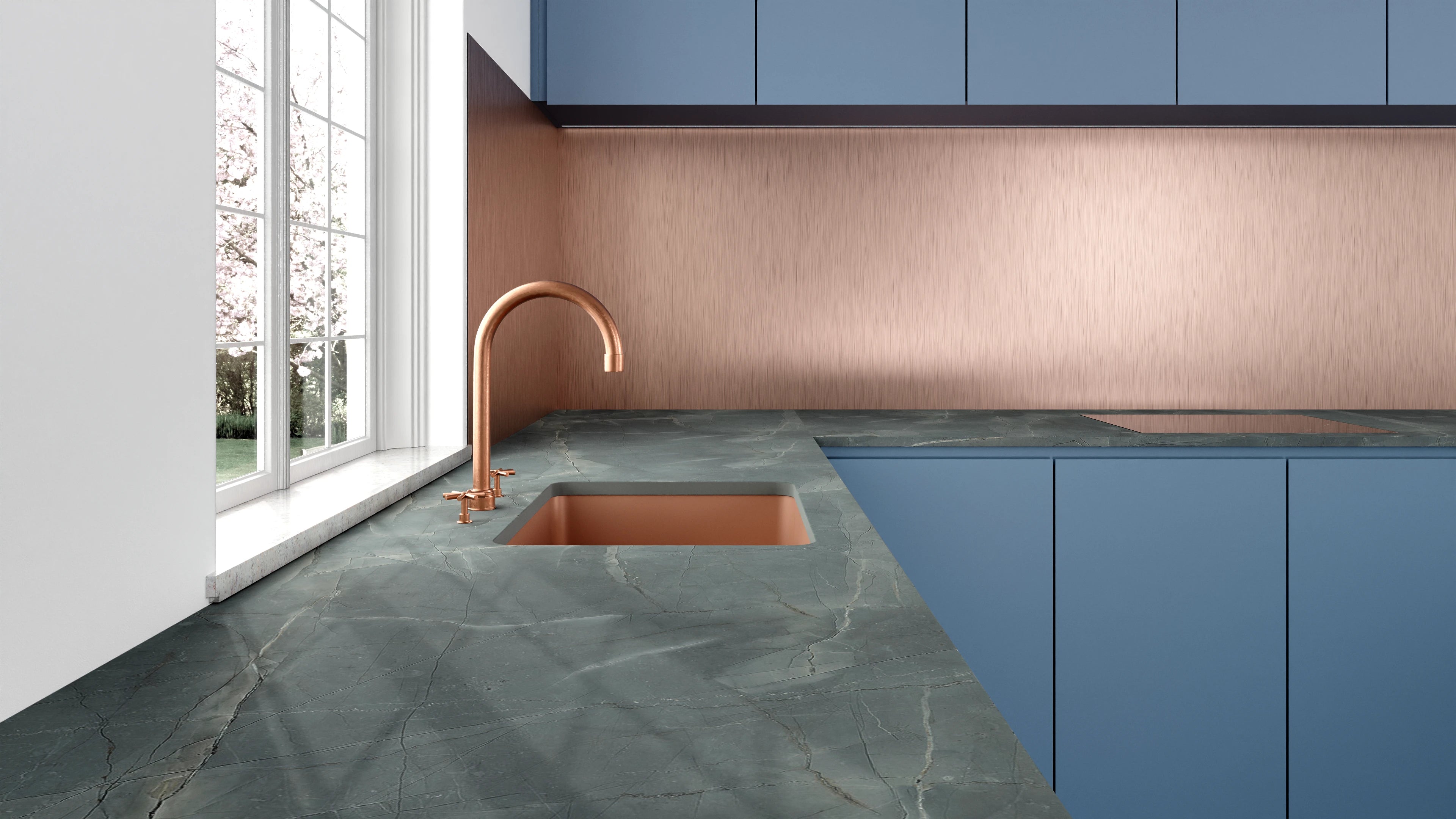 Arbeitsplatte - Stone Marble Green-Grey