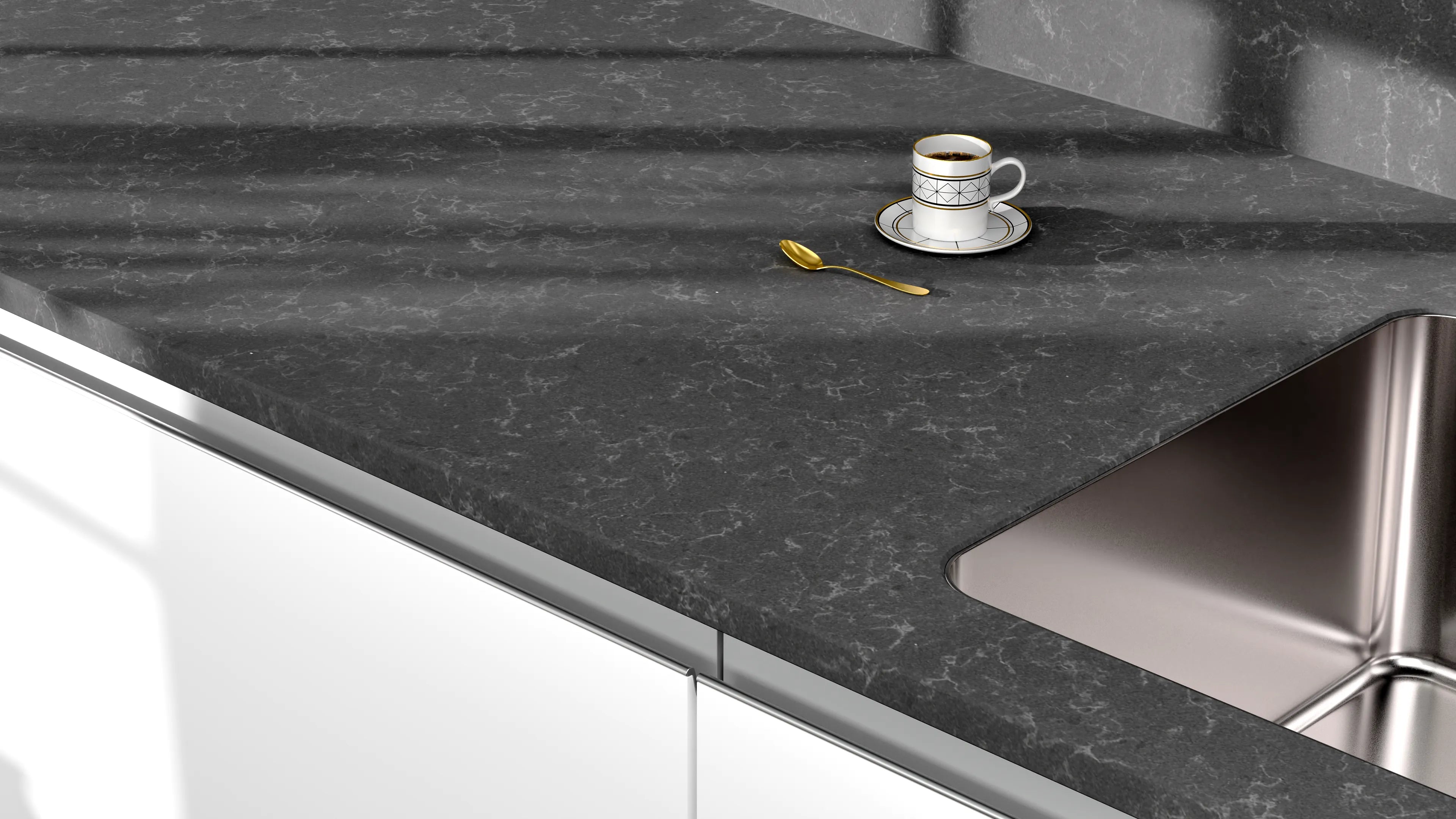 Arbeitsplatte - Mineralstone Dark