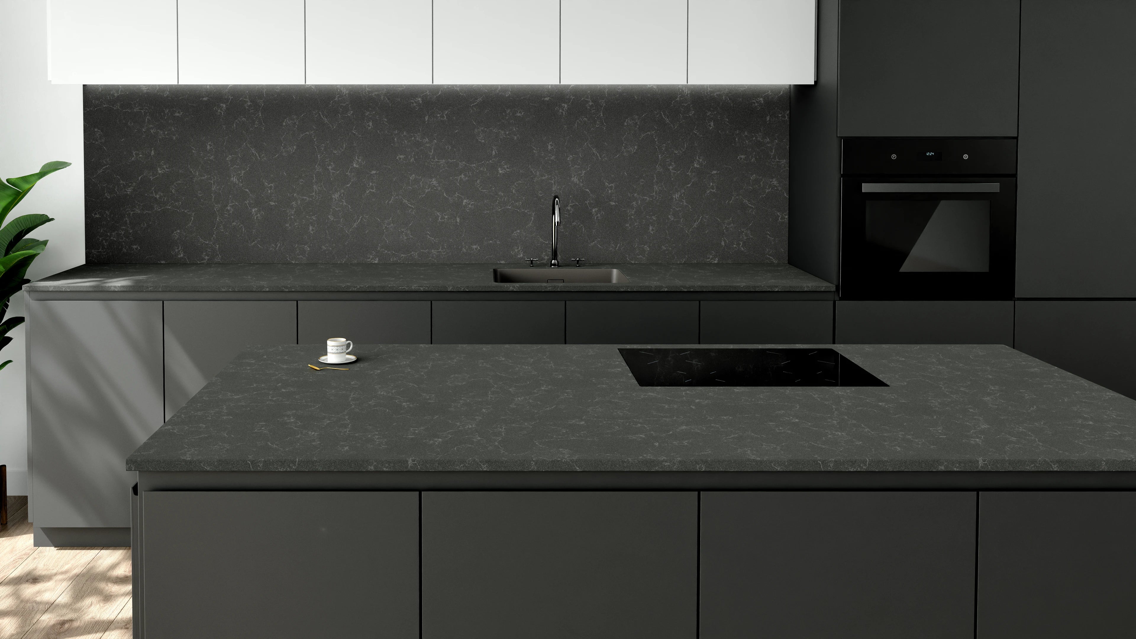 Arbeitsplatte - Mineralstone Dark