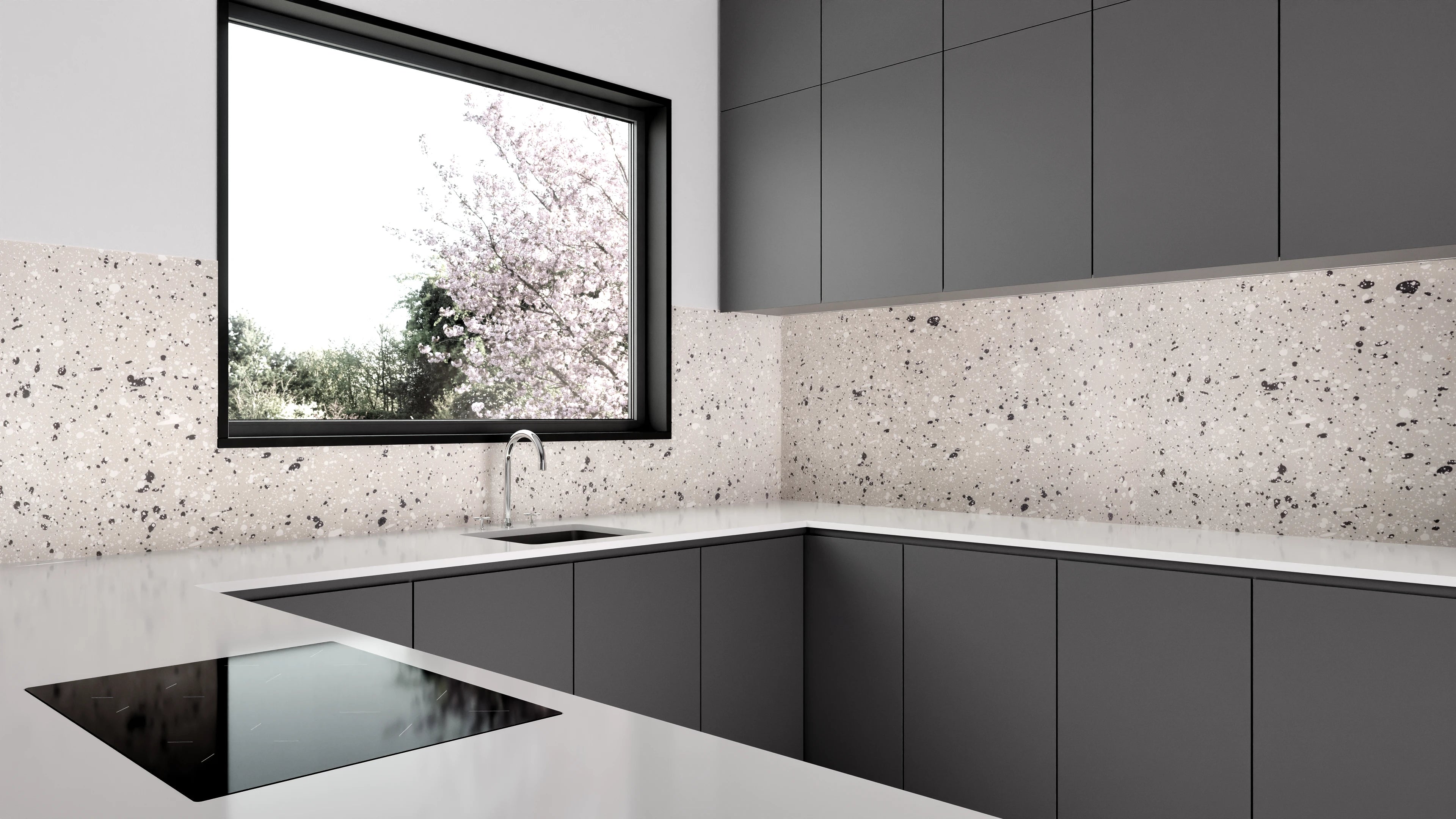 Küchenrückwand - Moderne Beton-Textur in Grautönen